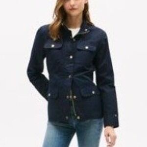 Tommy Hilfiger Womens Navy Blue Cotton Utility Military Field Jacket XL